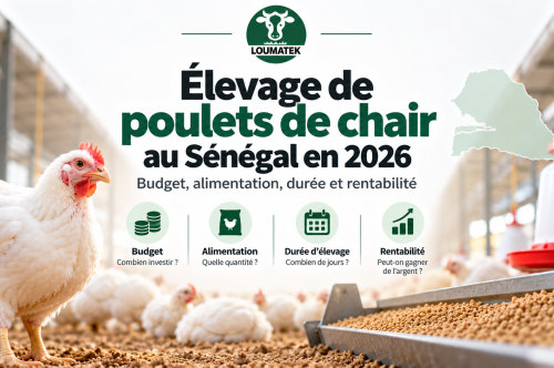 Élevage de poulets de chair au Sénégal : budget, alimentation, durée et rentabilité en 2026