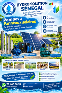 Vente de pompes et panneaux solaires à Dakar